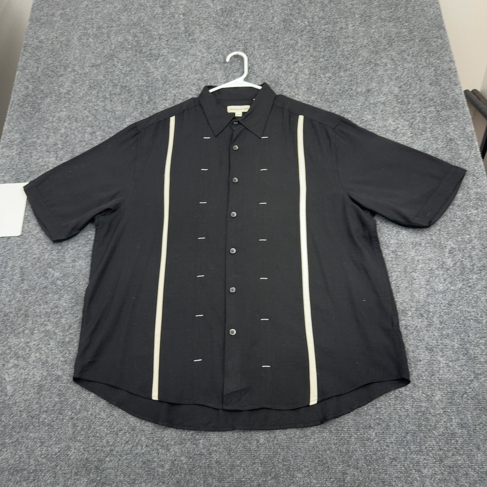 Pronto Uomo Shirt Mens XXL Black Silk Embroidered Bowling Rockabilly Retro